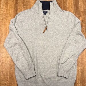 J. Crew Heather Gray Zip-Up Sweater